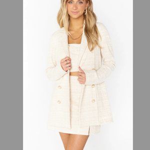 Show Me Your MuMu - White Tweed Jackie Jacket - Bridal - Small
